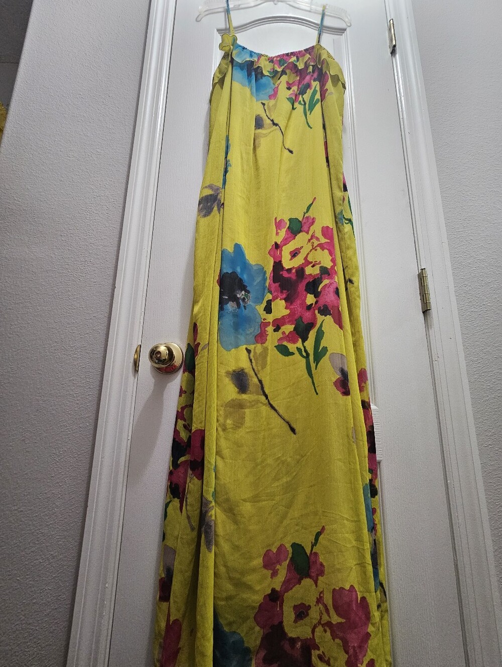 Bright Yellow Floral Maxi Dress